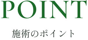 POINT 施術のポイント